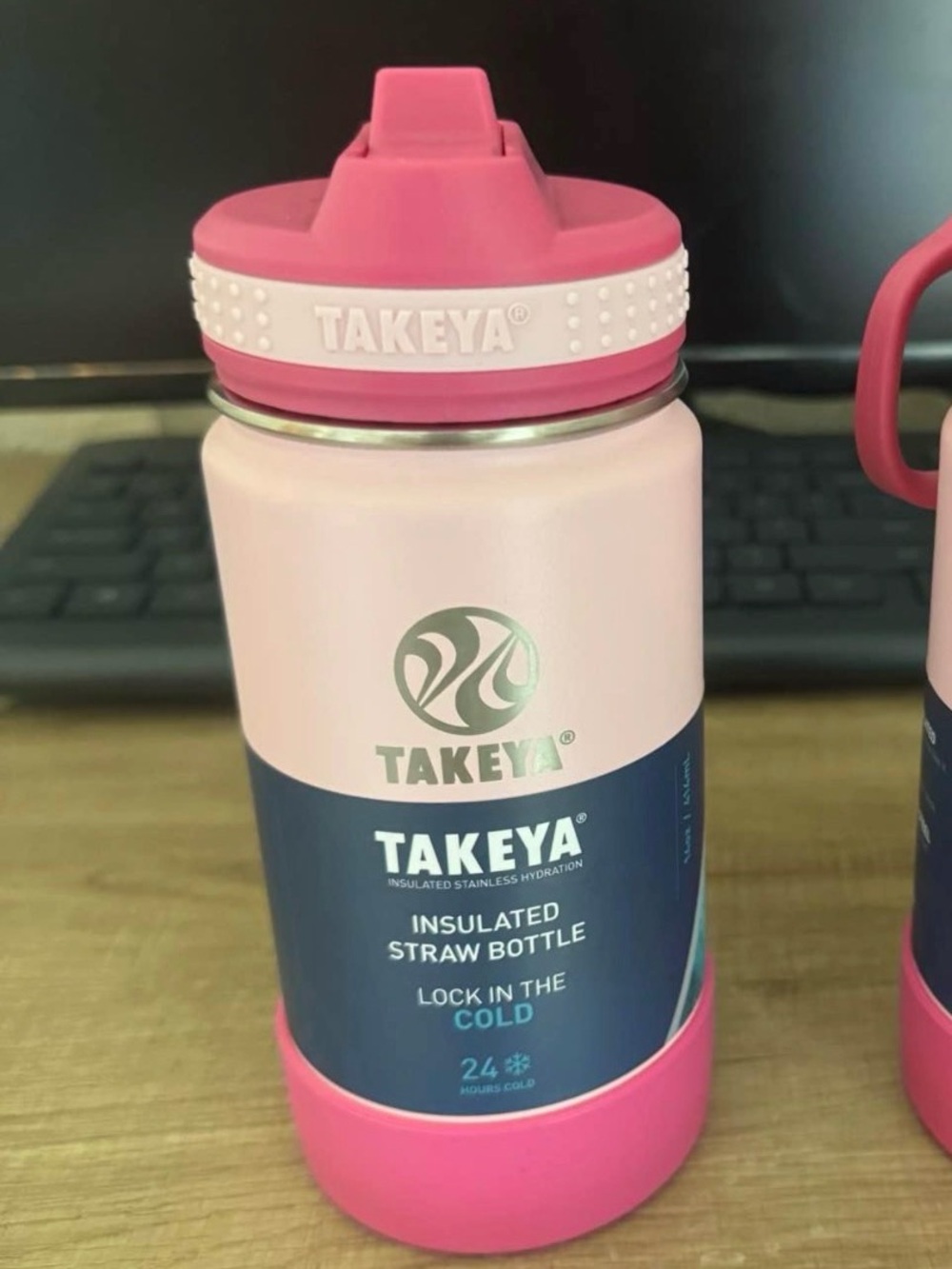 Takeya Pink Insulated Straw Bottle - 14oz